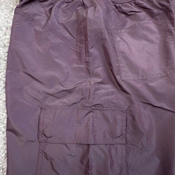 Fabletics Parachute Cargo Jogger Pants Plum Cactus Shine Large NEW - Picture 6 of 11